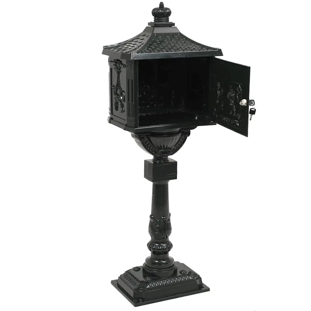 Vintage Style Green Pedestal Letterbox for Garden