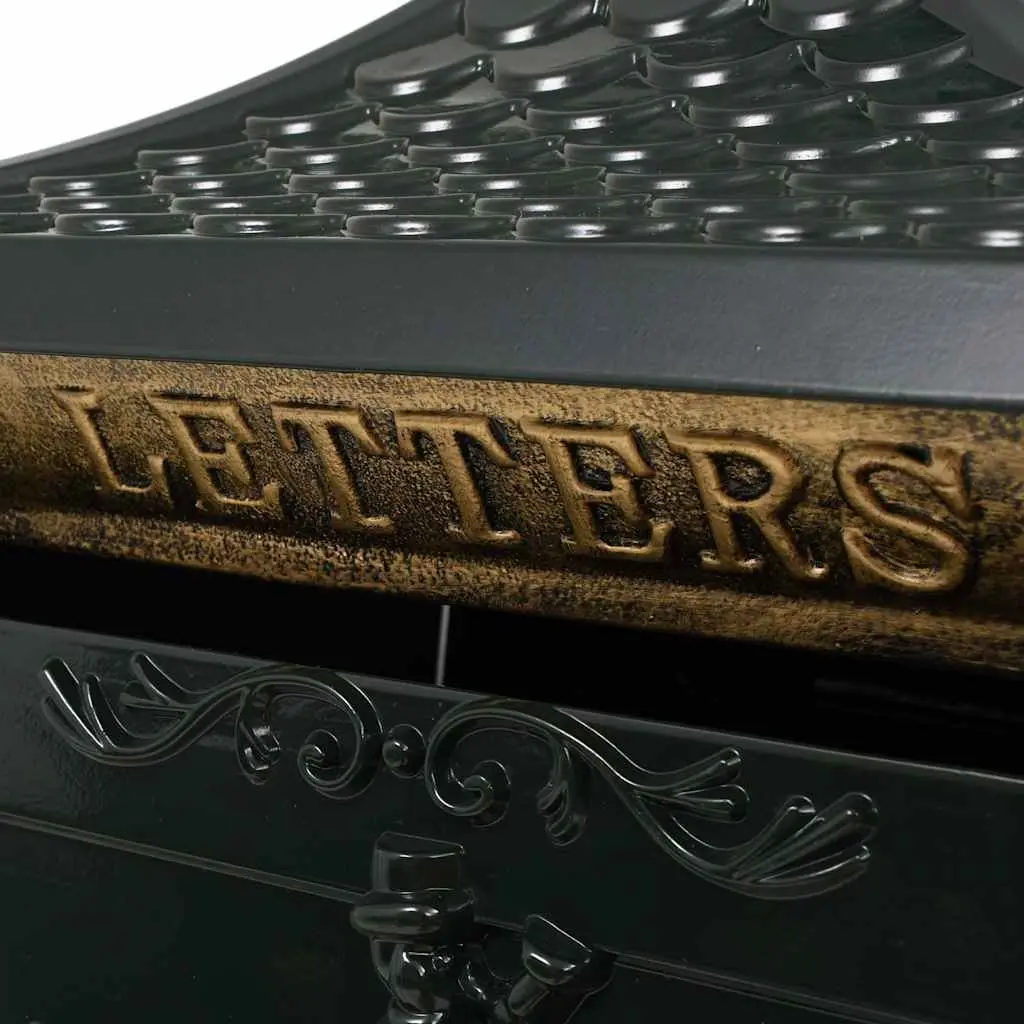 Vintage Style Green Pedestal Letterbox for Garden