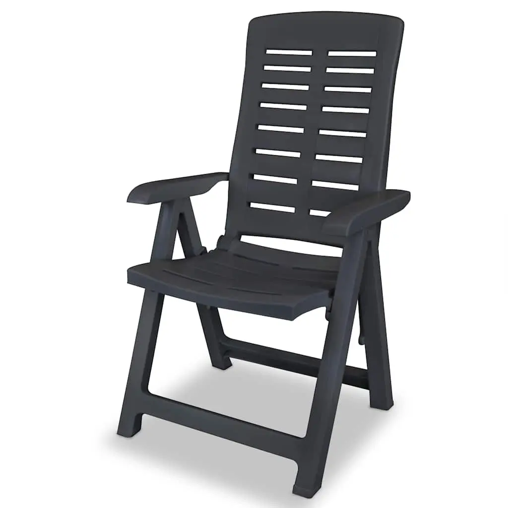 Reclining Garden Chairs Plastic 2 pcs Anthracite