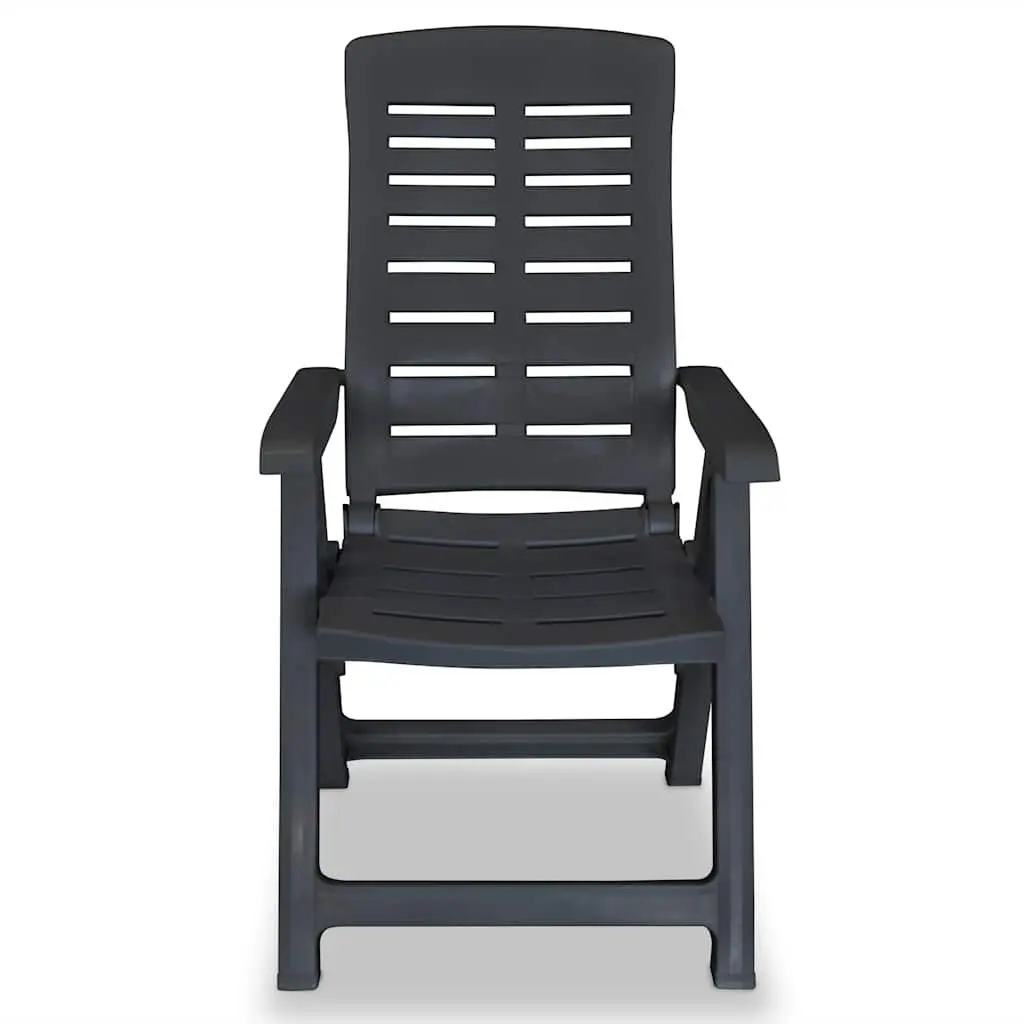 Reclining Garden Chairs Plastic 2 pcs Anthracite
