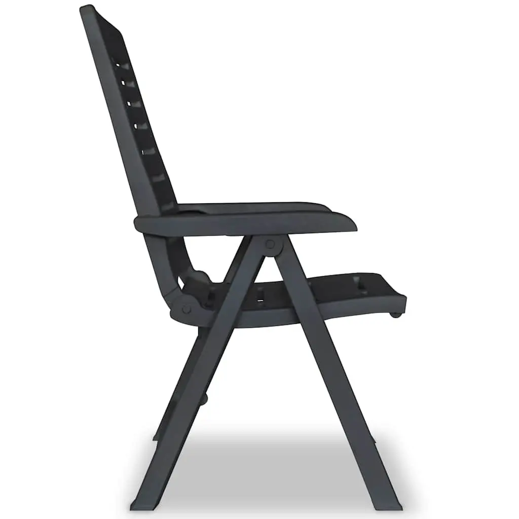 Reclining Garden Chairs Plastic 2 pcs Anthracite