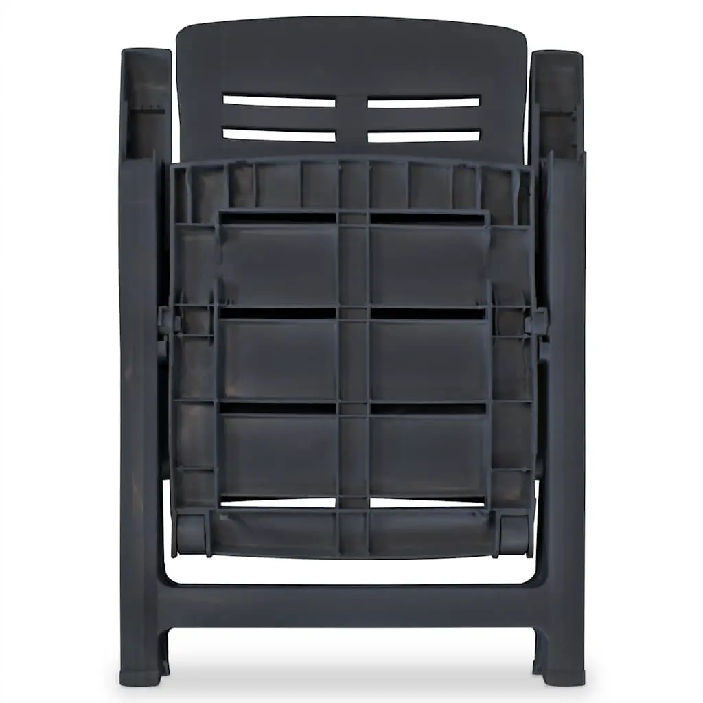 Reclining Garden Chairs Plastic 2 pcs Anthracite