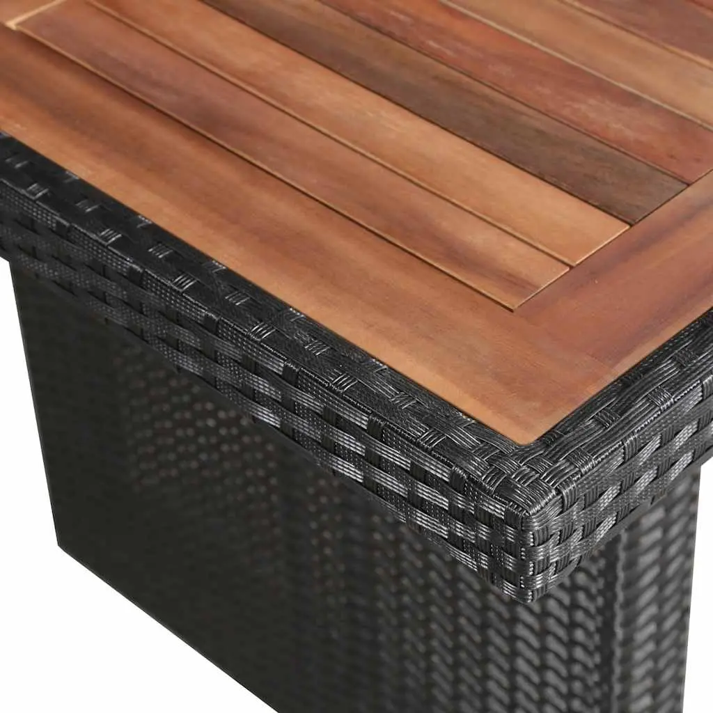 Garden Dining Table 240x90x74cm Poly Rattan Acacia