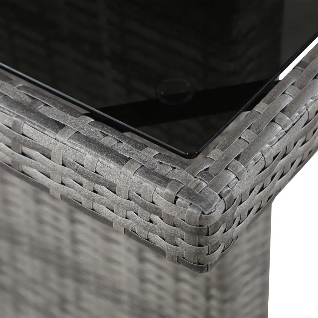 Grey Poly Rattan Outdoor Dining Table 240x90