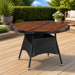 High-Quality Outdoor Dining Table 115x74cm in Brown