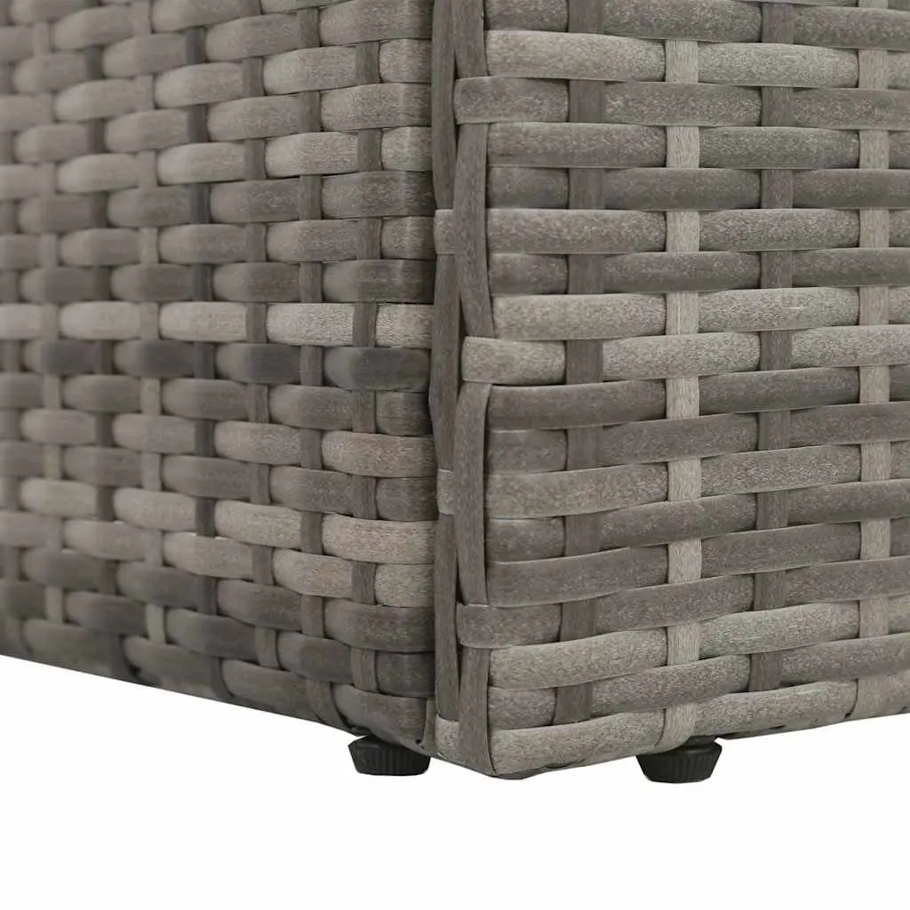 Outdoor Lounge Bed PE Rattan Grey Adjustable Sun Bed with Cushions