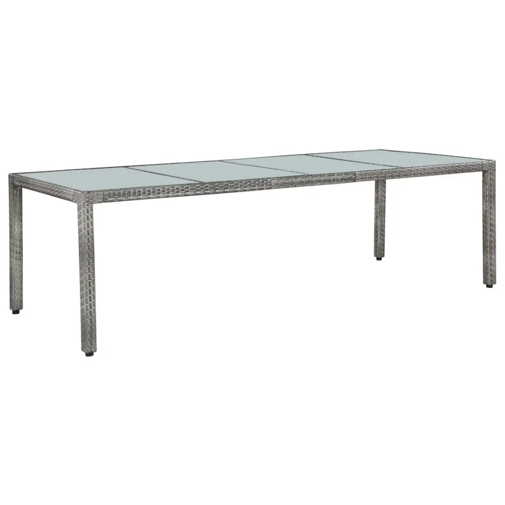Outdoor Dining Set Poly Rattan 11 Piece Grey