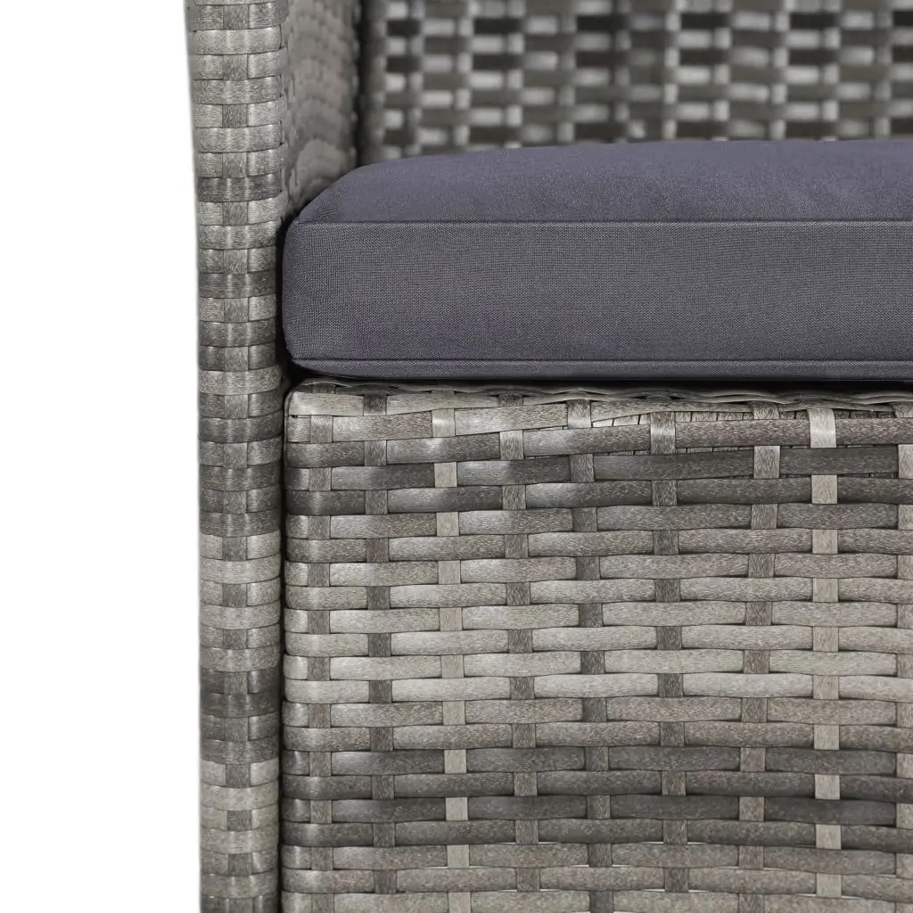 Outdoor Dining Set Poly Rattan 11 Piece Grey