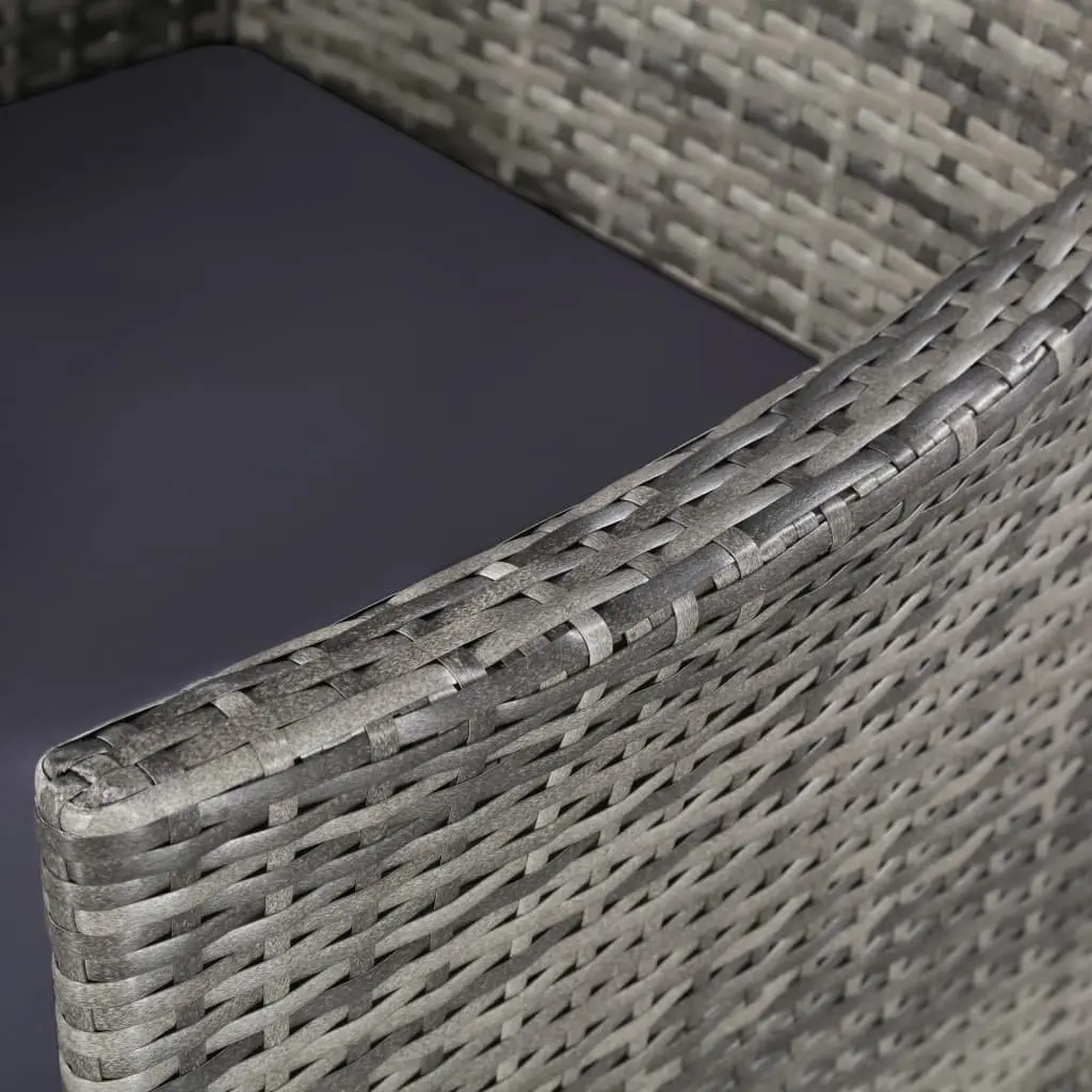 Outdoor Dining Set Poly Rattan 11 Piece Grey