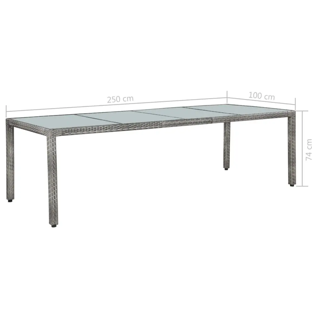 Outdoor Dining Set Poly Rattan 11 Piece Grey