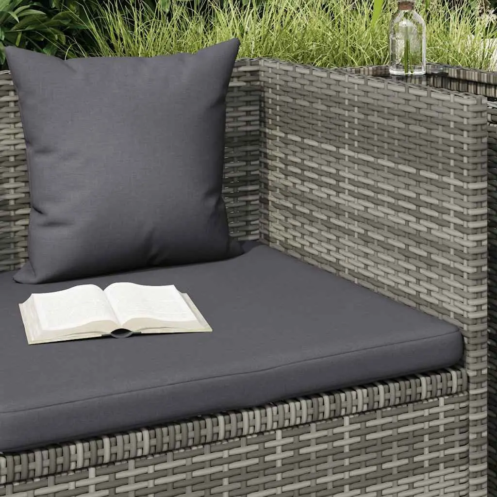 Garden Lounger Bed Poly Rattan 200x60cm Grey Outdoor Patio Sunbed Adjustable