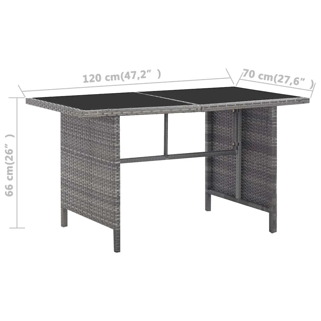 Garden Lounge Set Poly Rattan 6 Piece Grey
