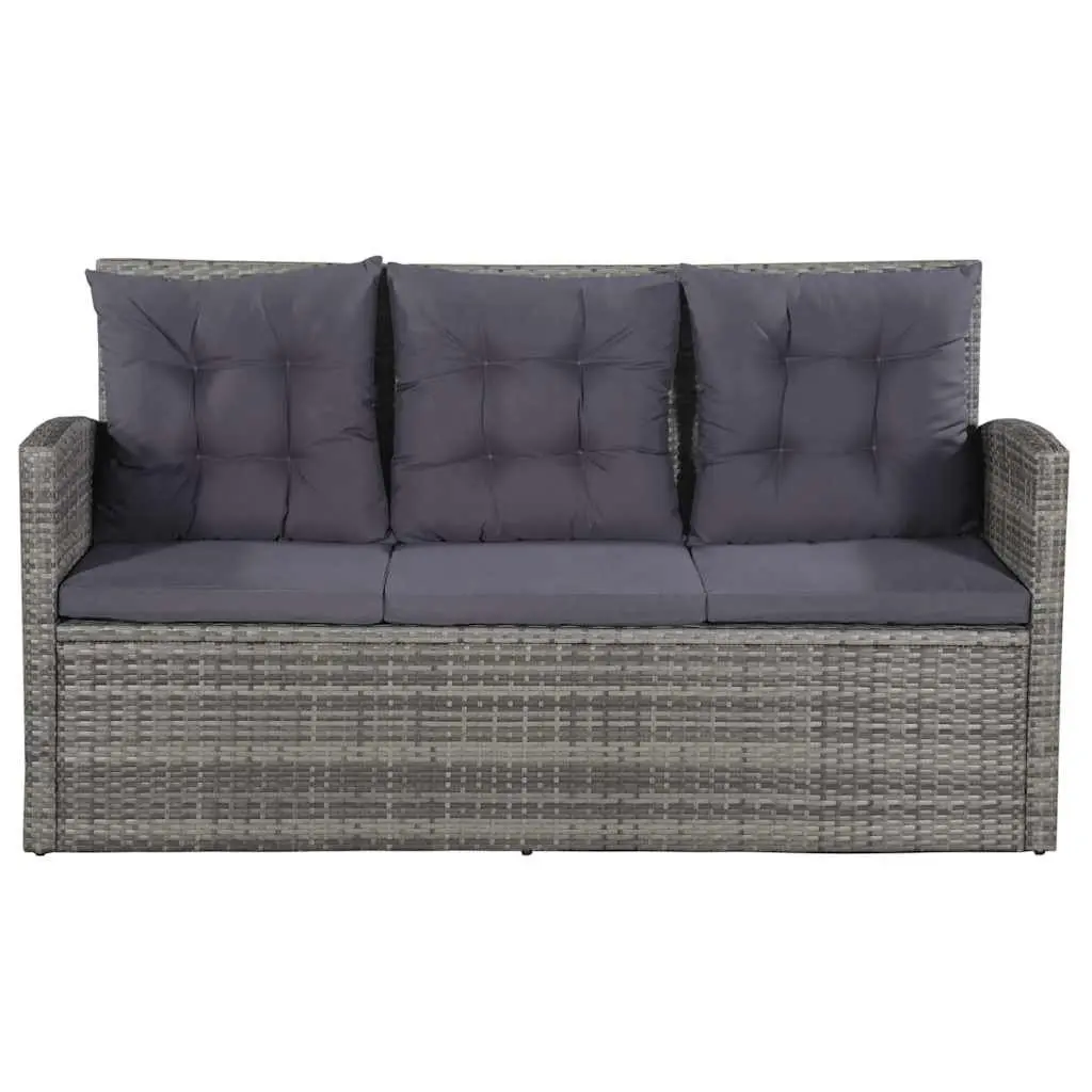 Garden Lounge Set Poly Rattan 6 Piece Grey