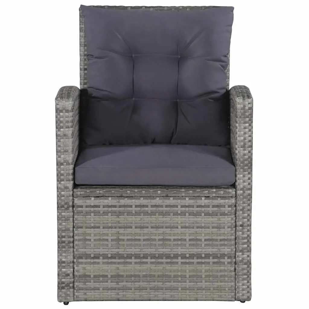 Garden Lounge Set Poly Rattan 6 Piece Grey