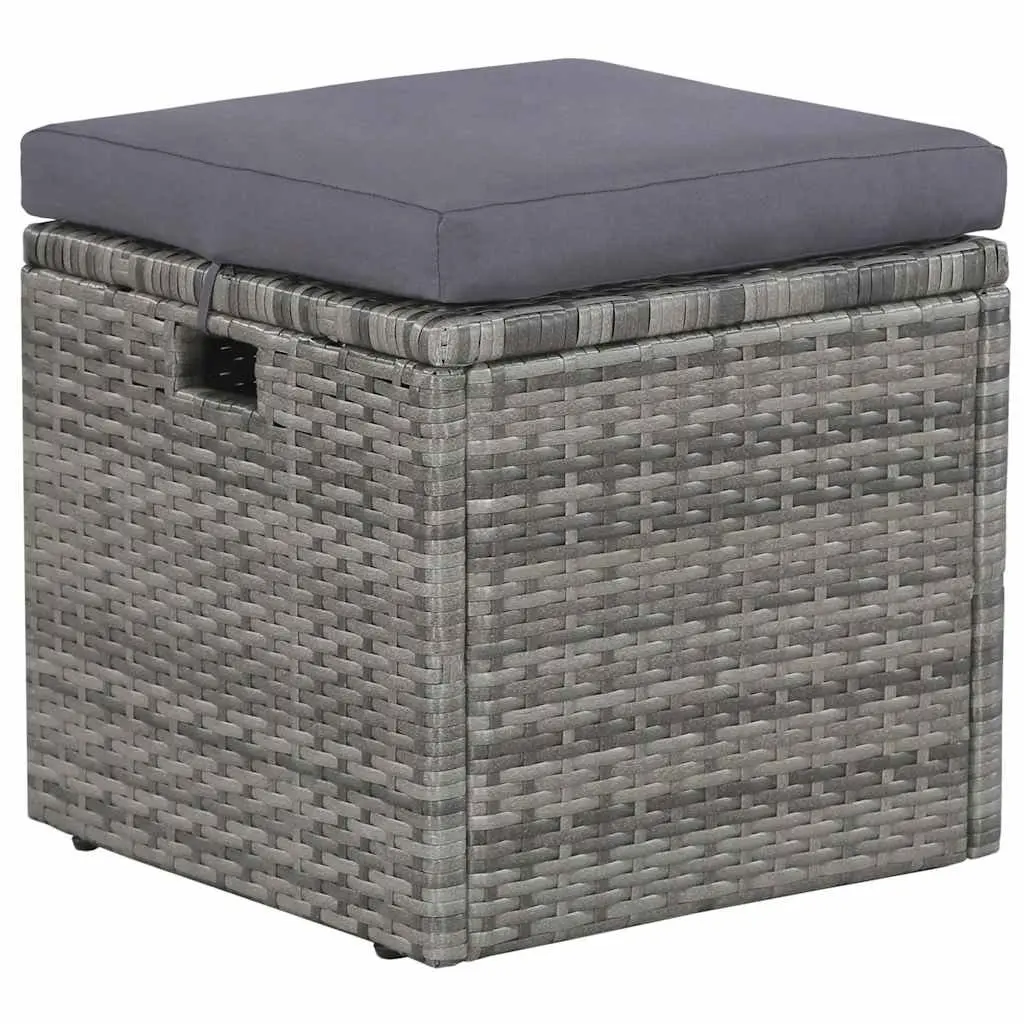 Garden Lounge Set Poly Rattan 6 Piece Grey