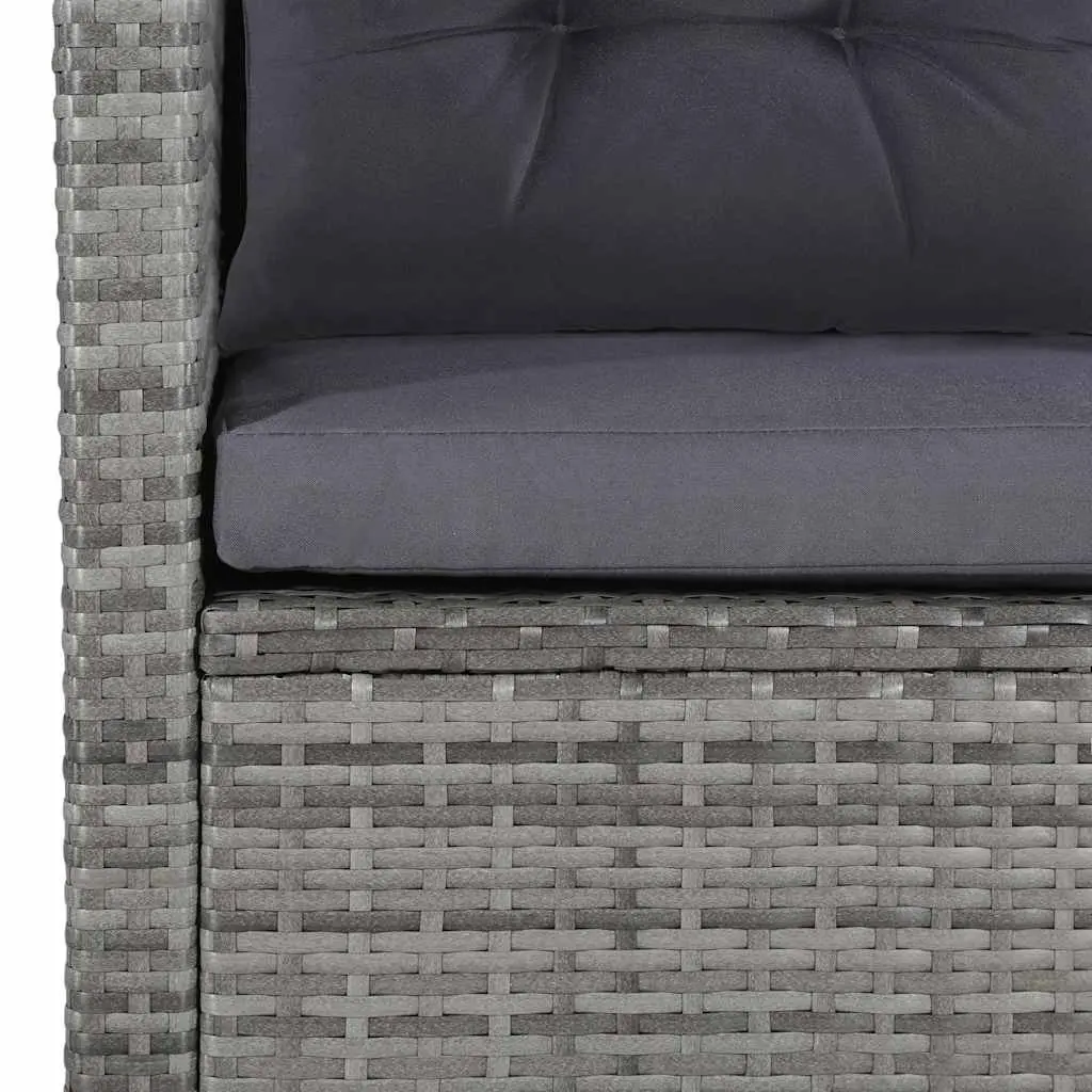 Garden Lounge Set Poly Rattan 6 Piece Grey