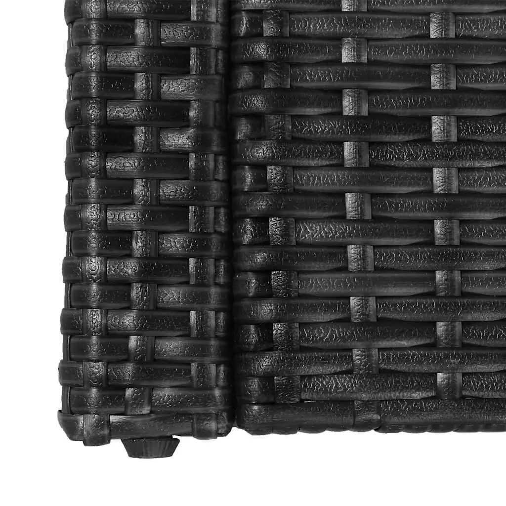 5 Piece Garden Lounge Set Poly Rattan Sofa Armchairs Table Black