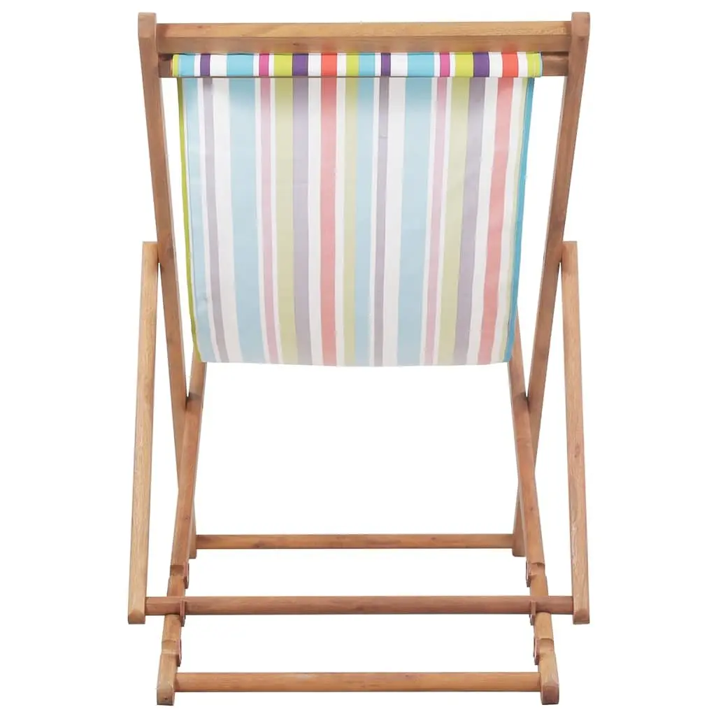 Folding Chair Lightweight Wooden Frame Weather Resistant Fabric Multicolour Outdoor Patio Garden Lounge