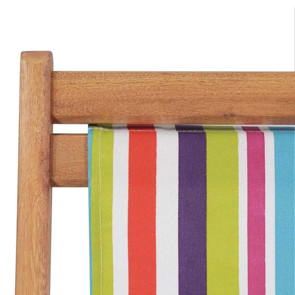 Folding Chair Lightweight Wooden Frame Weather Resistant Fabric Multicolour Outdoor Patio Garden Lounge