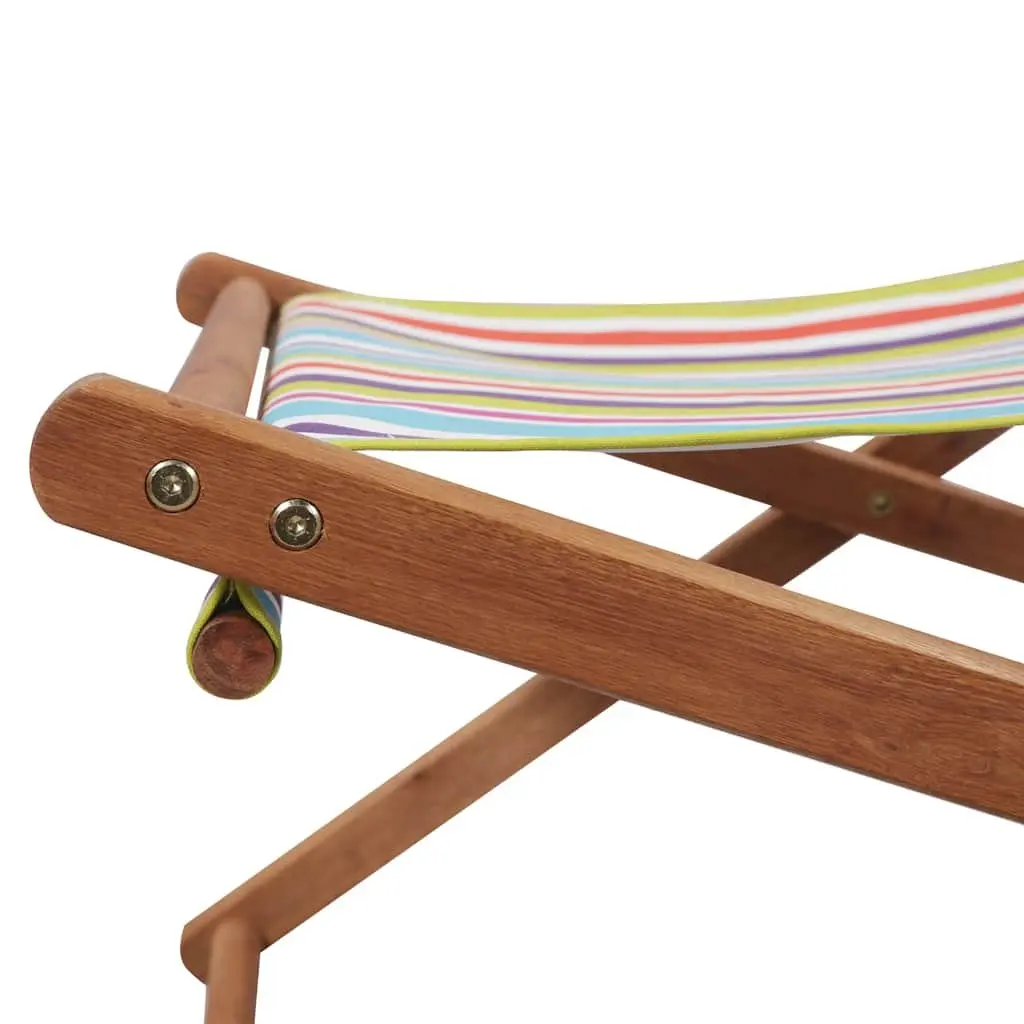 Folding Chair Lightweight Wooden Frame Weather Resistant Fabric Multicolour Outdoor Patio Garden Lounge