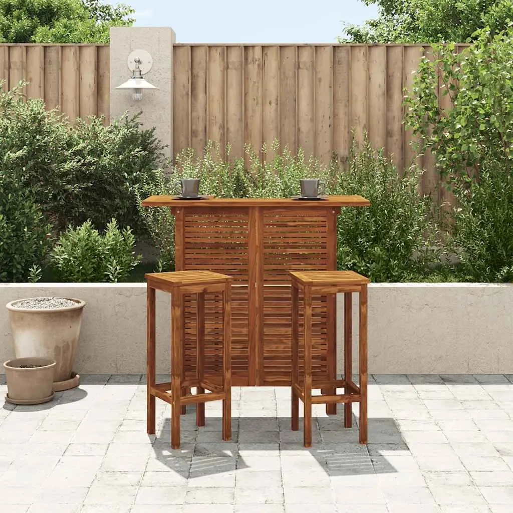 Solid Acacia Wood High Bar Table for Indoor and Outdoor