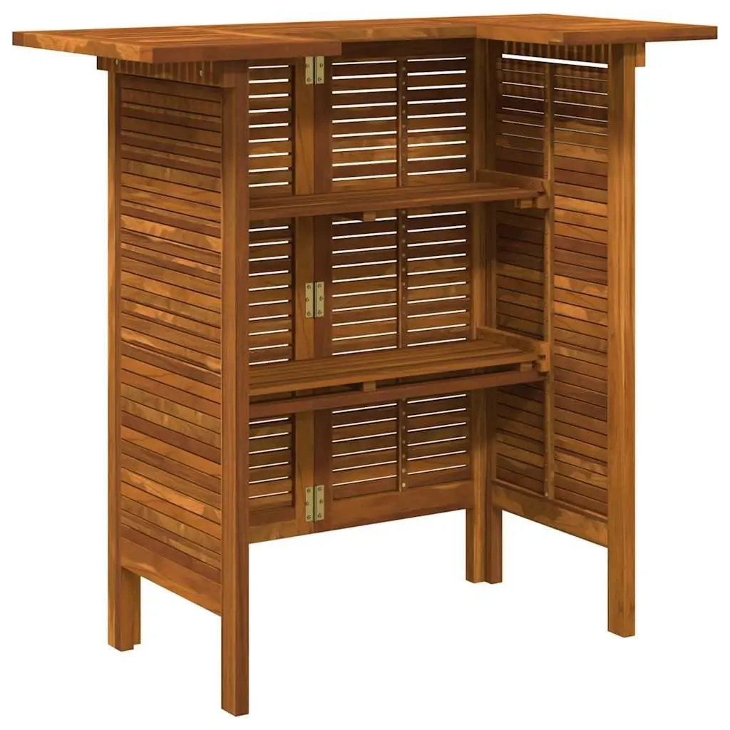 Solid Acacia Wood High Bar Table for Indoor and Outdoor
