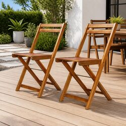 Sturdy Folding Bistro Chairs Set of 2 for Outdoor Use