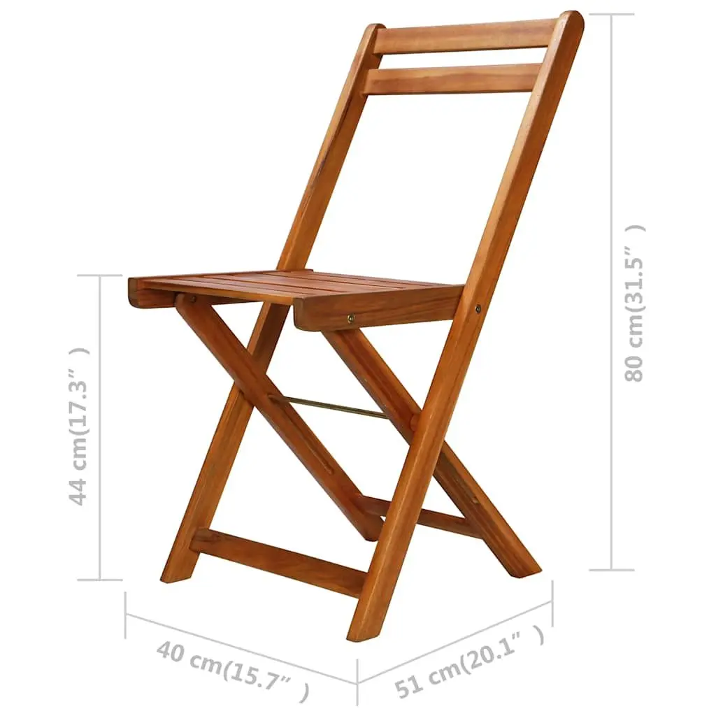 Folding Bistro Chairs Set of 2 for Outdoor Use