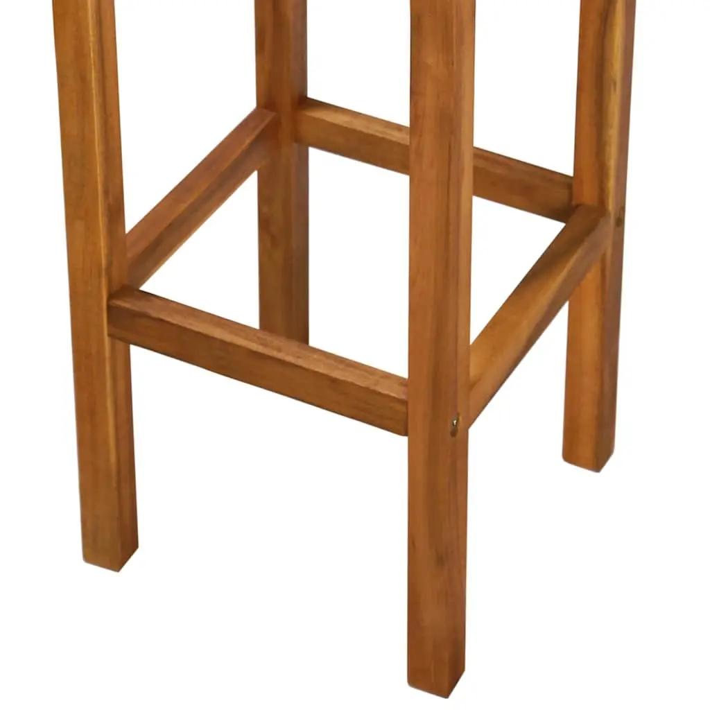 Outdoor Bar Chairs Solid Acacia Wood Brown