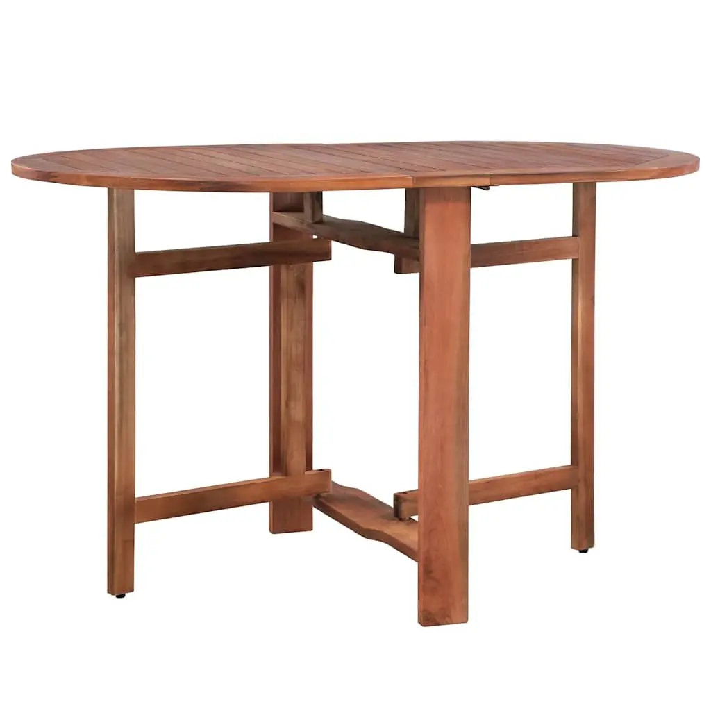 Brown Wood Folding Oval Dining Table for Outdoor Use