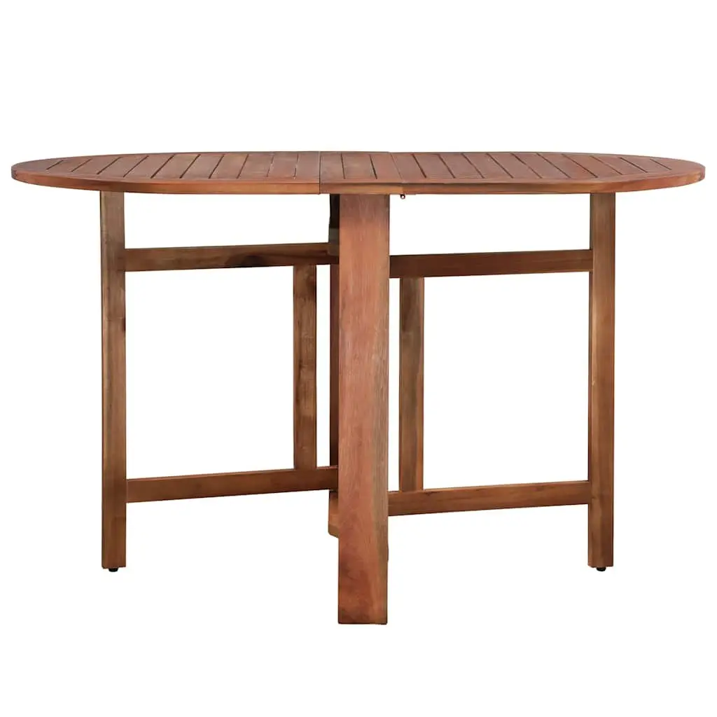 Brown Wood Folding Oval Dining Table for Outdoor Use