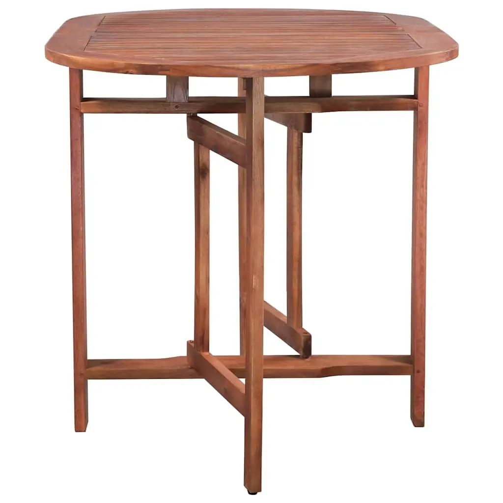 Brown Wood Folding Oval Dining Table for Outdoor Use