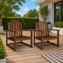 Premium Outdoor Garden Chairs 2-Pack Solid Wood Set