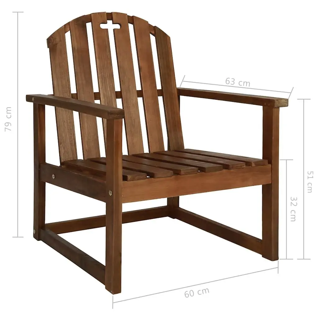 Outdoor Garden Chairs 2-Pack Solid Wood Set