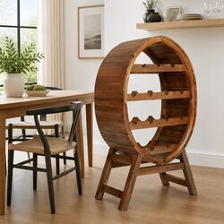 Sturdy Wooden 13 Bottle Wine Rack with Four Tiers