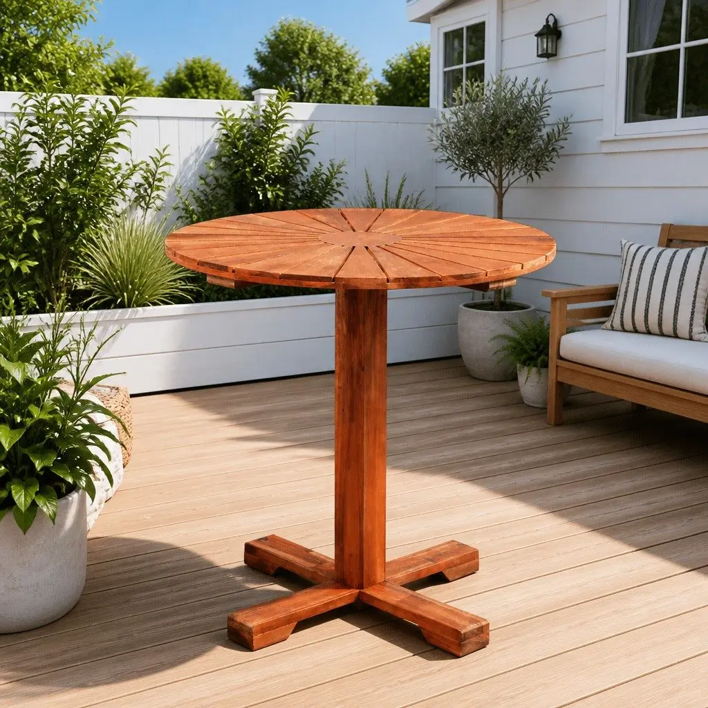 Brown Solid Wood Bistro Table 70x70cm
