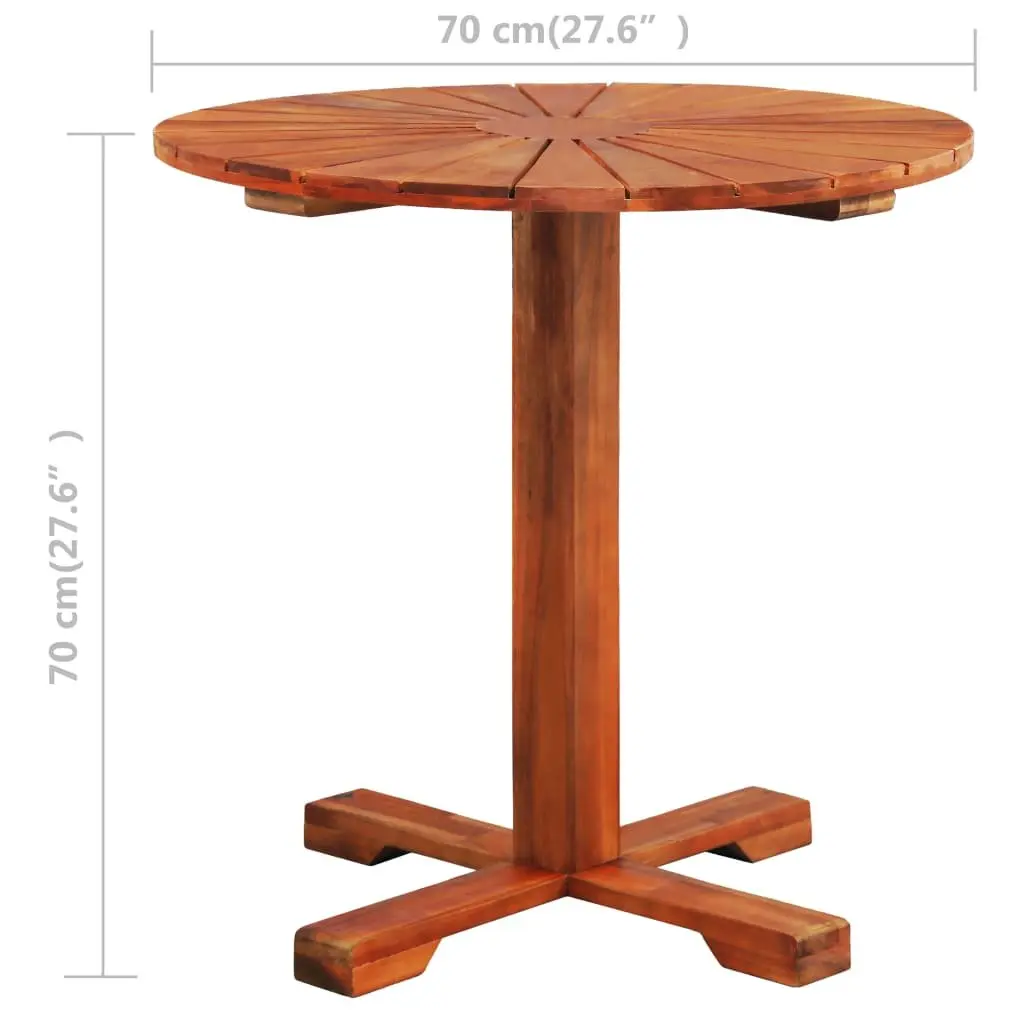 Brown Solid Wood Bistro Table 70x70cm