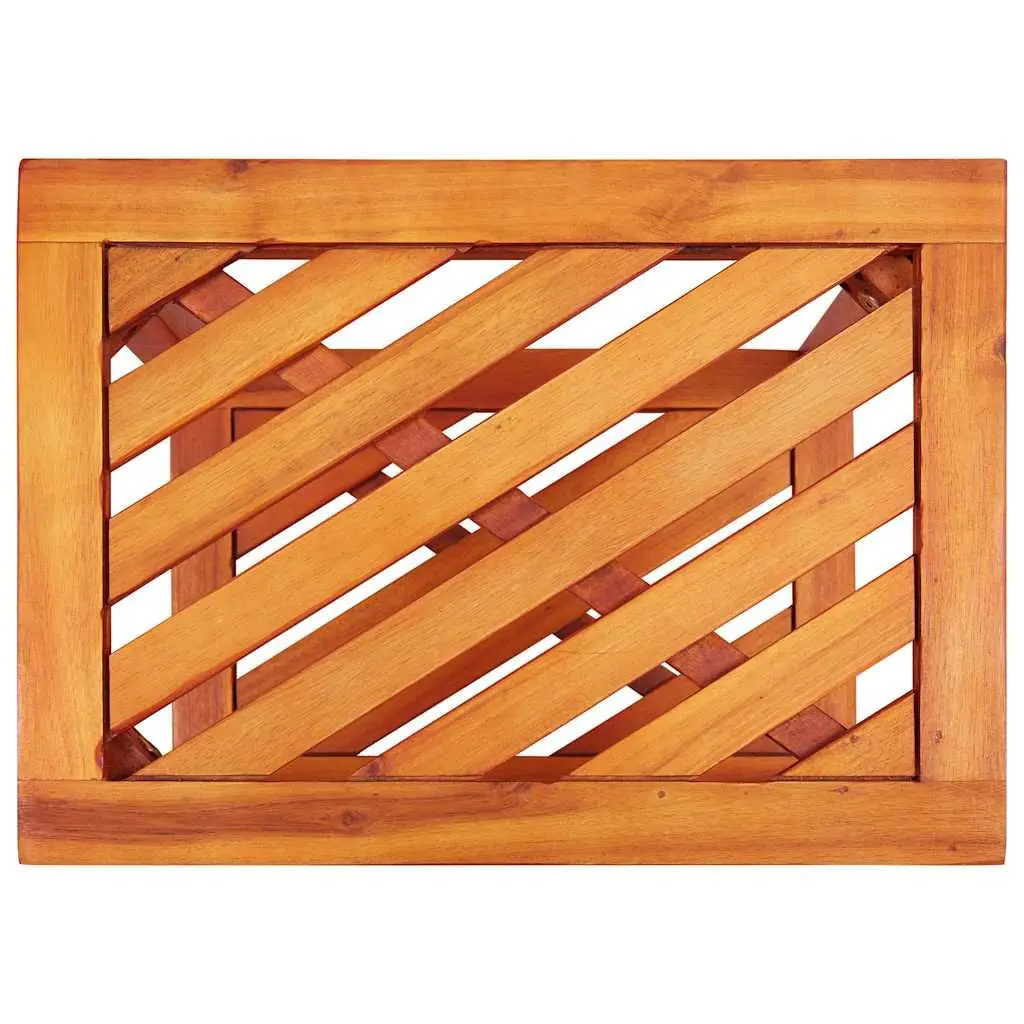 Solid Wood End Table with Shelf Storage