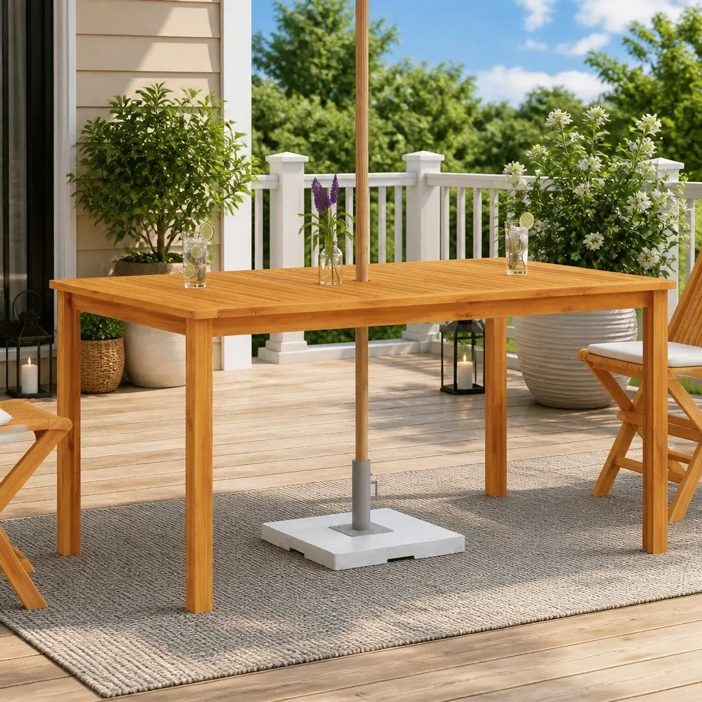Solid Wood Outdoor Dining Table for Garden