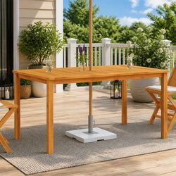 Sturdy Solid Wood Outdoor Dining Table for Garden