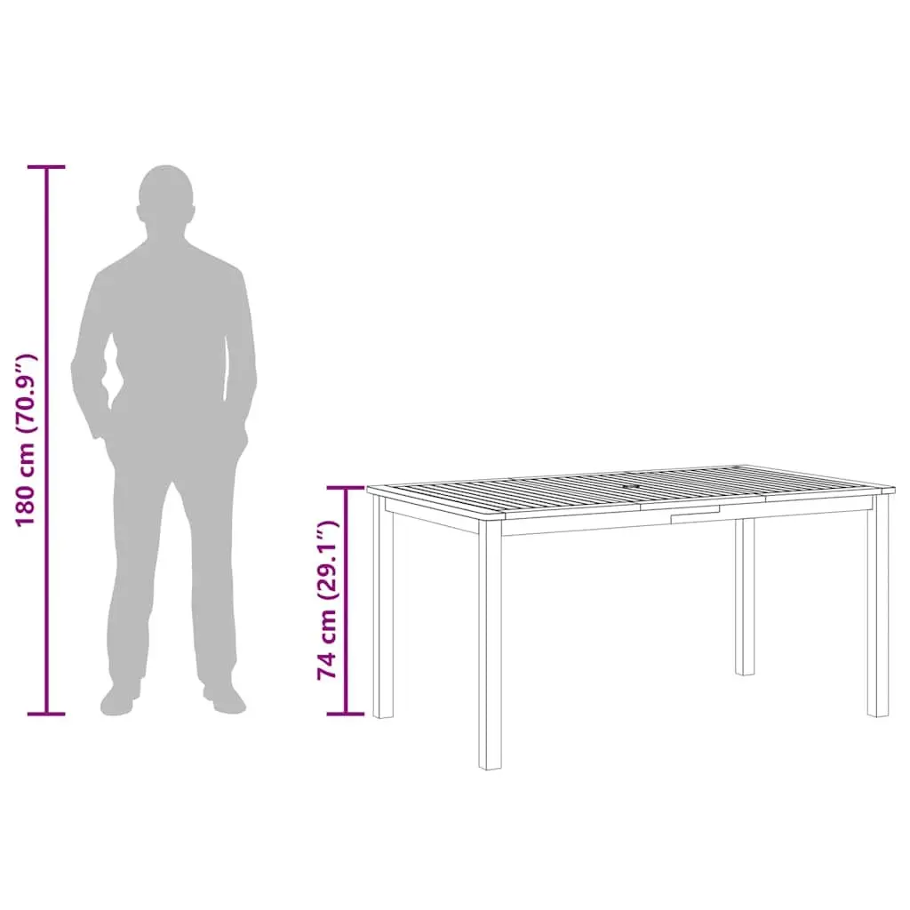 Solid Wood Outdoor Dining Table for Garden