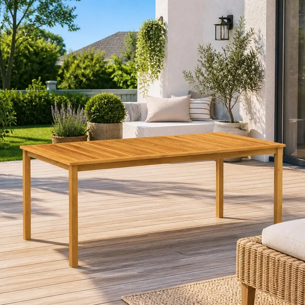 Solid Wood Outdoor Dining Table for Garden