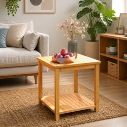 Durable Solid Wood Side Table for Indoor and Outdoor