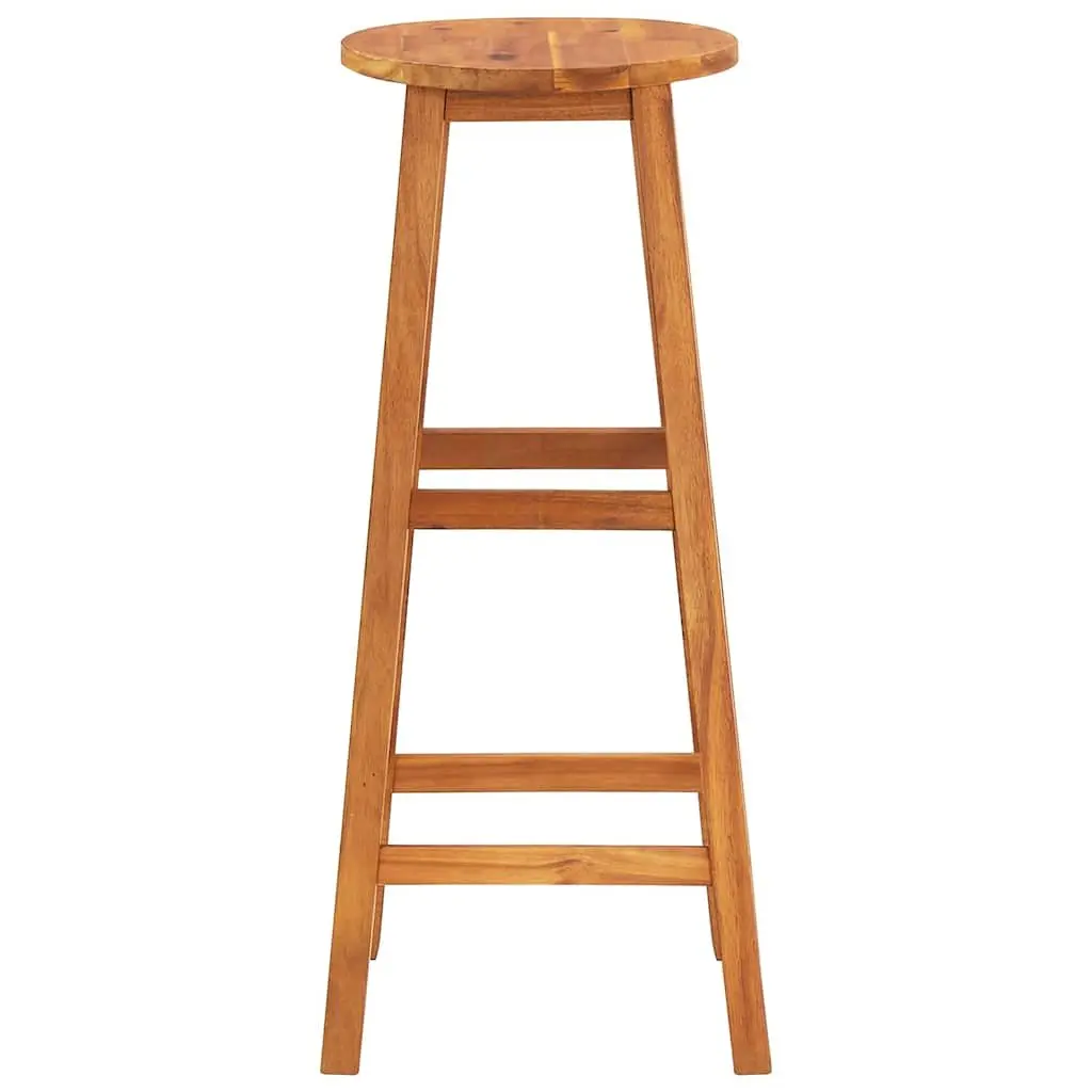 Bar Stools Solid Acacia Wood 2 pcs Brown