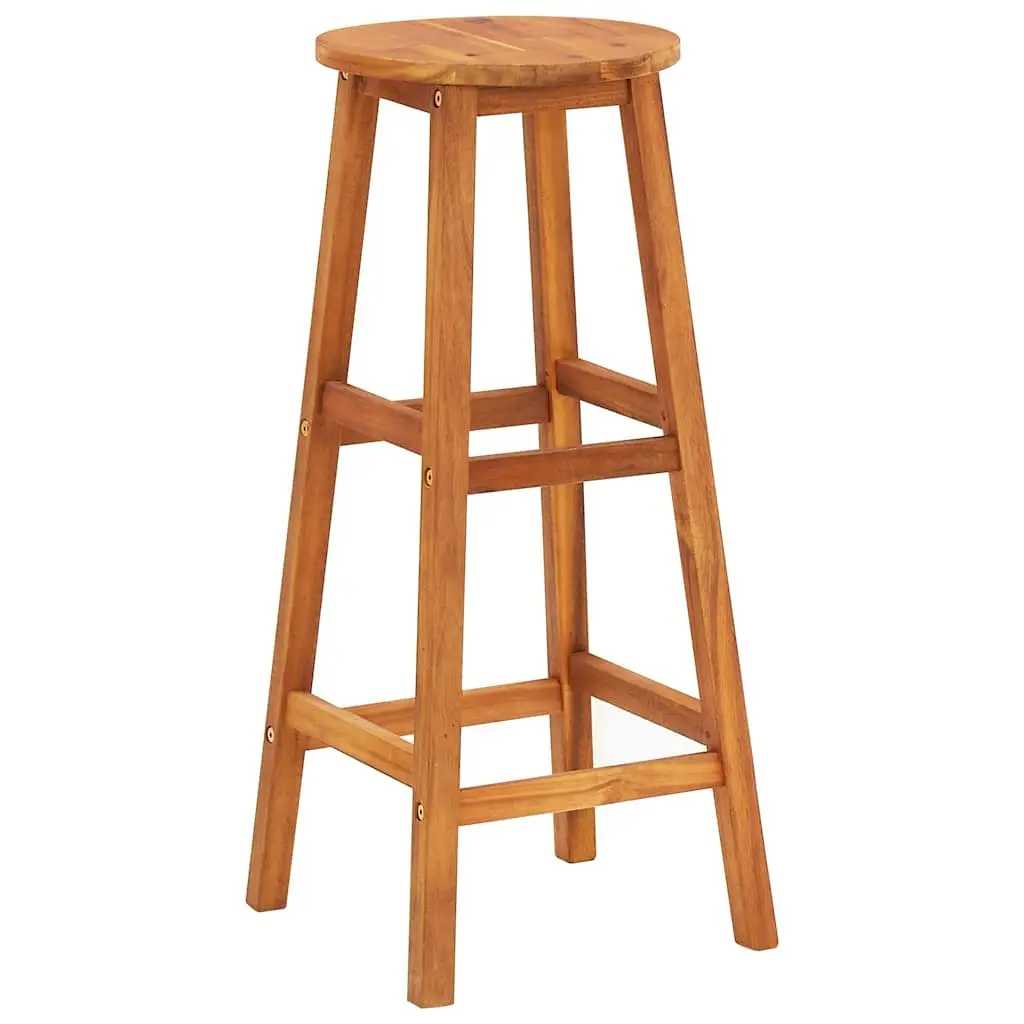 Bar Stools Solid Acacia Wood 2 pcs Brown
