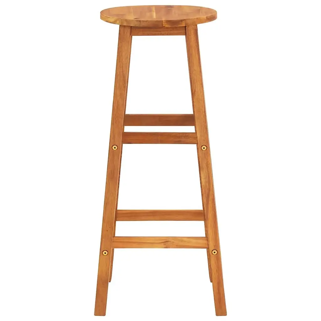 Bar Stools Solid Acacia Wood 2 pcs Brown