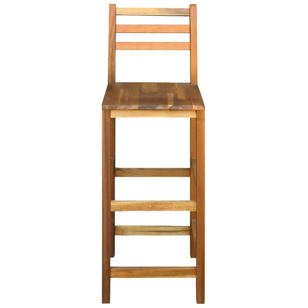 Outdoor Bar Stools Solid Acacia Wood 2 Piece Brown