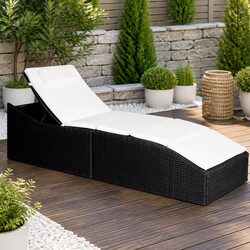 Durable Outdoor Reclining Sun Lounger with Cushion