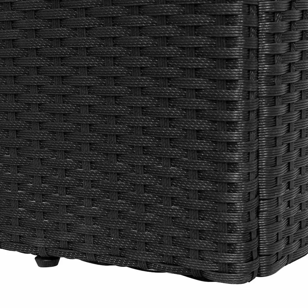 Sun Lounger PE Rattan Adjustable Black Outdoor Reclining Chair with Cushion