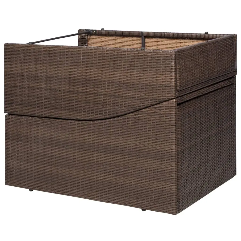 Sun Lounger Poly Rattan Brown Outdoor Garden Patio Lounge Chair